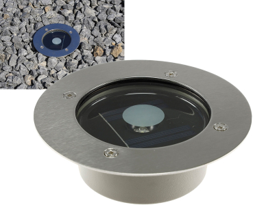 ChiliTec Solar LED Bodenleuchte "CTB-R" rund IP44 Edelstahl-Front 20516