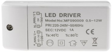 Preview: LED Trafo 12VDC 0,5-12W CT-12E-V2 20934