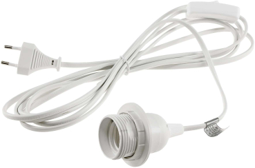ChiliTec Netzkabel mit Schalter und E27 Fassung 3,4m Weiß 21058