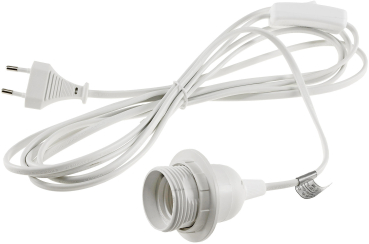 ChiliTec Netzkabel mit Schalter und E27 Fassung 3,4m Weiß 21058