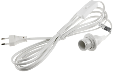 Preview: ChiliTec Netzkabel mit Schalter und E14 Fassung 3,4m Weiss 21059