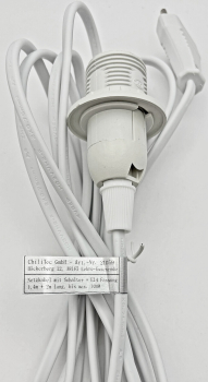 Preview: ChiliTec Netzkabel mit Schalter und E14 Fassung 3,4m Weiss 21059