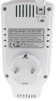 Steckdosen-Thermostat "ST-35 ana" 3500W AUS/AUTO 230V Heizgeräte Klimageräte 21091