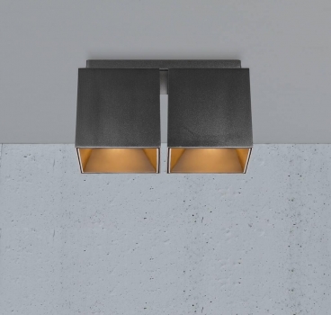 Preview: 2-Spot Aufbaustrahler Ethan Nordlux GU10 schwarz quadratisch Deckenspotleuchte