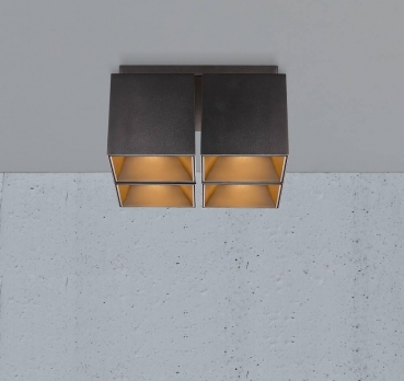 Preview: Nordlux 4-Spot Deckenleuchte Ethan GU10 schwarz quadratisch 2110430103