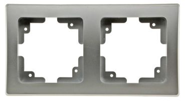 Preview: DELPHI 2-fach Rahmen silber Steckdosenabdeckungen 21114