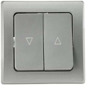 DELPHI Jalousien-Steuerung Hoch/Runter Taster 250AV silber, inkl. Rahmen