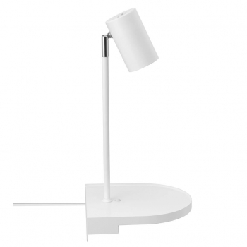 Preview: Wandlampe Cody Nordlux weiss GU10 drehbar Wandleuchte mit Kabel USB und Regal