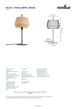 Tischlampe Dicte Nordlux Beige E14 Tischleuchte aus Textilien mit Kabel