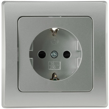 DELPHI Steckdose mit Einstecksicherung und silber