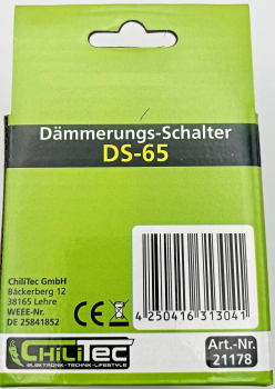Outdoor Dämmerungsschalter "DS-65" IP44 21178