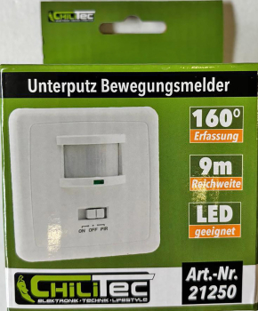 Bewegungsmelder 160° 3-Draht PIR UP, LED geeignet, weiß 21250