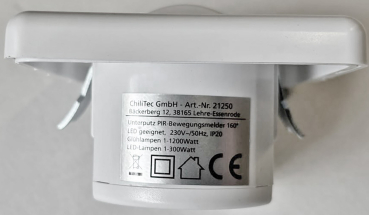 Bewegungsmelder 160° 3-Draht PIR UP, LED geeignet, weiß 21250