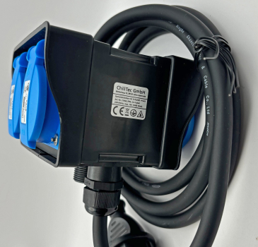 Gartensteckdose IP44 4-fach mit Erdspieß 250V 16A Kabel 1,4m Deckel