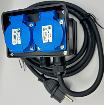 Gartensteckdose IP44 4-fach mit Erdspieß 250V 16A Kabel 1,4m Deckel