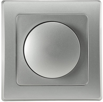 Dimmer DELPHI Helligkeitsregler Einbau 250V / 3-60W Silber Klick Ein- Ausschalter für elektronische Trafos