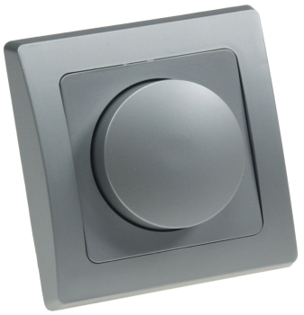 Preview: Dimmer DELPHI Helligkeitsregler Einbau 250V / 3-60W Silber Klick Ein- Ausschalter für elektronische Trafos