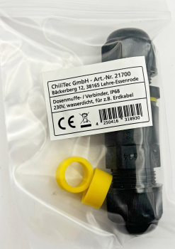 Preview: Kabelverbinder IP68 3polig schwarz Kabel Ø6-11mm 21700