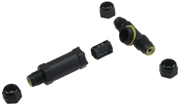 Preview: Kabelverbinder T-Form IP68 3-polig schwarz Kabel Ø8-12mm 21701