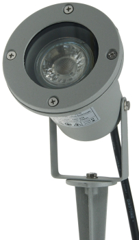 ChiliTec Gartenleuchte "CT-GS10" GU10 Silbergrau IP68 Erdspieß 1,5m Kabel 21751