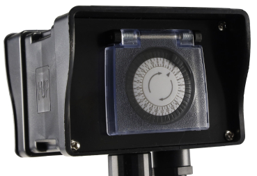 Gartensteckdose IP44 2-fach mit Zeitschaltuhr, Erdspieß, 10m Kabel 22033