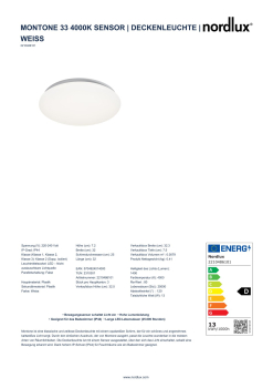 Nordlux Deckenleuchte Montone 33 4000K Sensor Weiss IP44 Badleuchte 2210486101
