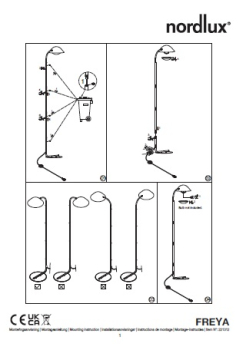 Skandinavische Stehlampe Freya Nordlux schwarz E14 Standleuchte