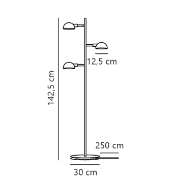 Nordlux Stehlampe Nomi DFTP 3xE14 schwarz 2220194003