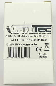 Bewegungsmelder 12-24VDC 6A 8m Reichweite 60° 22239