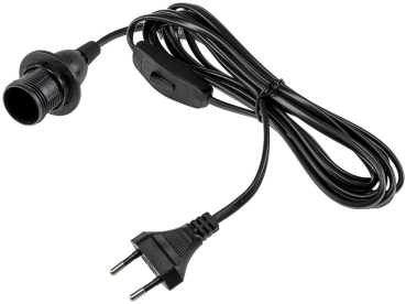 Preview: ChiliTec Netzkabel mit Schalter und E14 Fassung 3,4m schwarz 22242