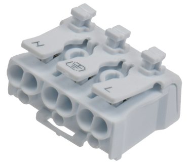 Preview: Lüsterklemme mit Hebel 3-polig 0,5-2,5mm² 450V/16A 22281