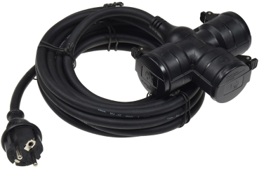 3-fach Gartensteckdose mit Deckel 5m Kabel IP44 Schutzkontaktsteckdosen für den Außenbereich 22351