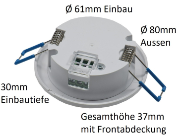 Aufbau+Einbau Bewegungsmelder 360° FLAT PIR, LED geeignet, Reichweite 8m 22472