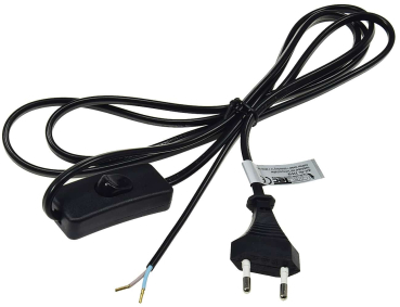 ChiliTec Netzkabel mit Schnurschalter blanke Enden 2m schwarz 22518