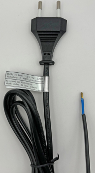 Preview: ChiliTec Netzkabel mit Fußschalter blanke Enden 2m schwarz 22520