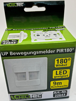Bewegungsmelder PIR UP 180° LED geeignet, 2-Draht Technik ChiliTec 22643