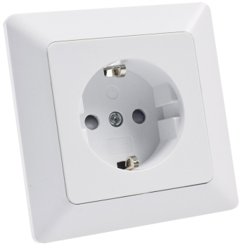 MILOS Steckdose Matt Weiß mit erhöhtem Berührungsschutz, Klemmanschluss 22770