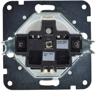 Preview: MILOS Steckdose Matt Weiß mit erhöhtem Berührungsschutz, Modul Klemm 22771