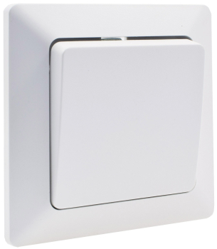 MILOS Wechselschalter Matt Weiß mit Rahmen, Klemmanschluss 22772