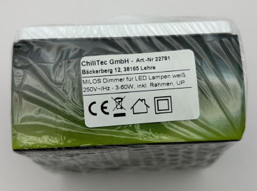 Preview: MILOS Dimmer weiß matt 3W-60W Druck-Schaltfunktion für LED 22781