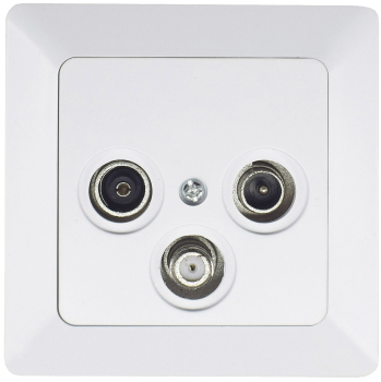 Preview: MILOS Antennendose TV+Radio+Sat Matt Weiß incl. Rahmen 22783