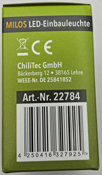 MILOS LED Wandeinbauleuchte "COB" weiß matt 3000K warmweiss 55Lm 22784