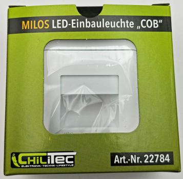 MILOS LED Wandeinbauleuchte "COB" weiß matt 3000K warmweiss 55Lm 22784