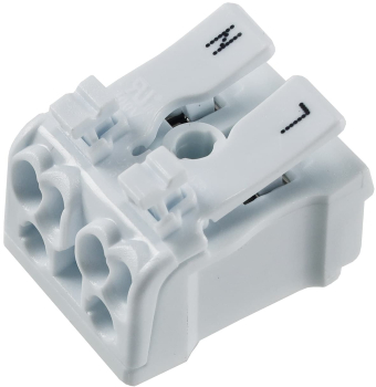 Lüsterklemme mit Hebel 2-polig 0,5-2,5mm² 450V/16A 22815