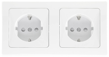 DELPHI Set 2 Steckdosen + 2-fach Rahmen UP weiß Klemmanschluss 22927