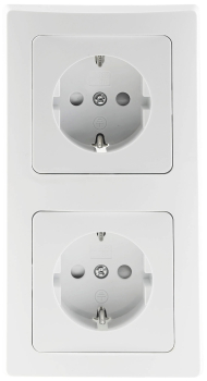 Preview: DELPHI Set 2 Steckdosen + 2-fach Rahmen UP weiß Klemmanschluss 22927