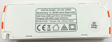 LED Trafo CT-SL20 SlimLine 12VDC 0,5-20W 22933