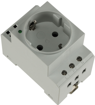Steckdose für Hutschiene mit LED, Schutzkontakt, 230V, 16A, VDE 22969