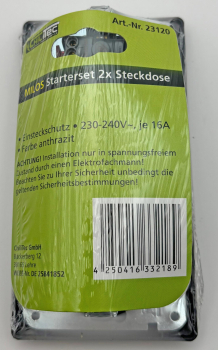 MILOS Set 2 Steckdosen + 2-fach Rahmen Anthrazit Klemmanschluss 23120
