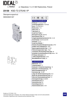 Preview: Überspannungsschutz KSD KSD-T2 275/40 1P Ideal 23130
